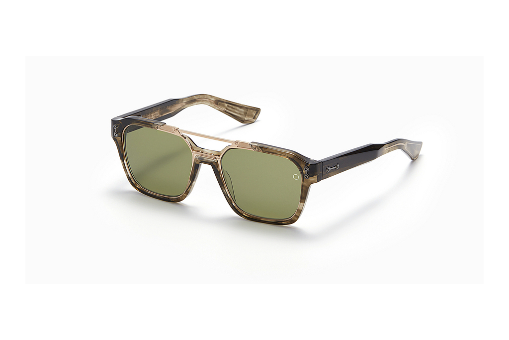 Akoni Eyewear   AKS-509 C Dark Olive - ARGreen Tortoise Swirl - Brushed White Gold w/Dark Olive - AR