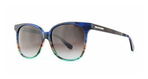 Óculos de marca Wood Fellas Aspect (11713 black oak/blue)